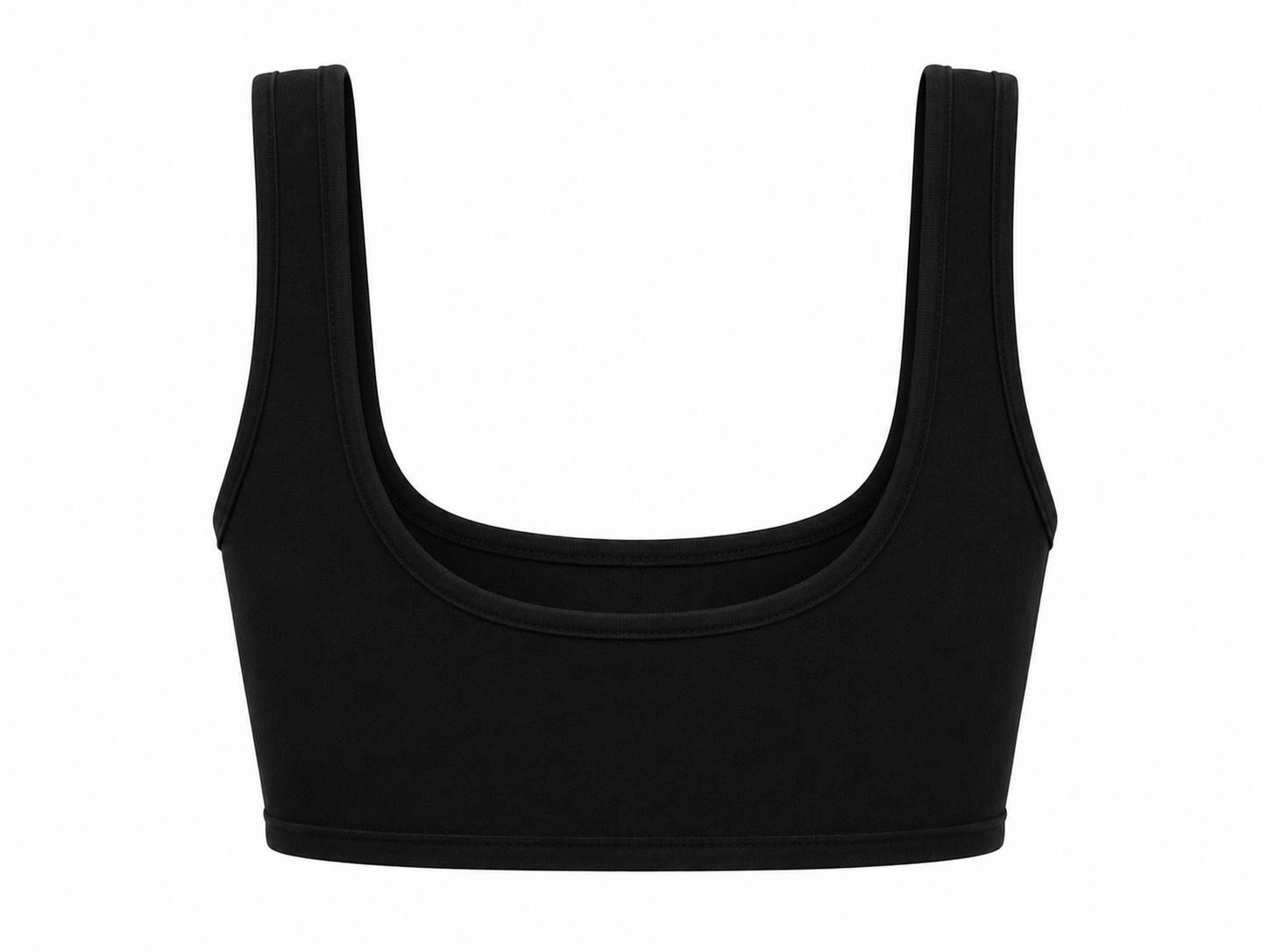 SAUNA BIKINI TOP, BLACK WITH BLACK BORDER