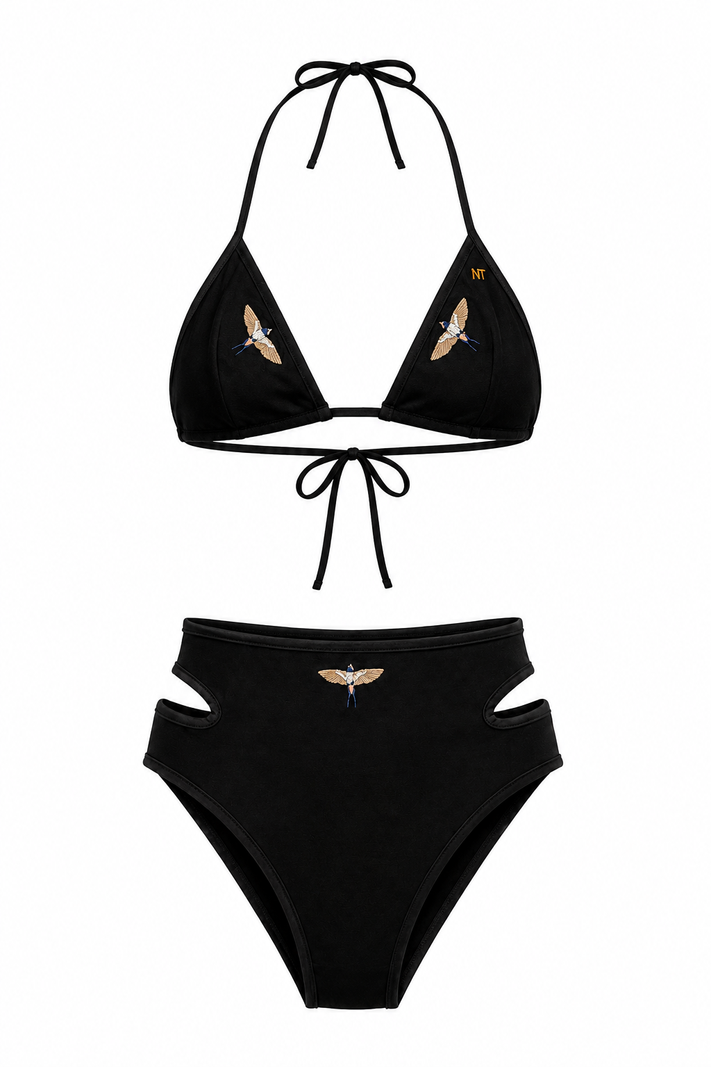 High Rise Bird Of Mediterranean Bikini Bottom, Black