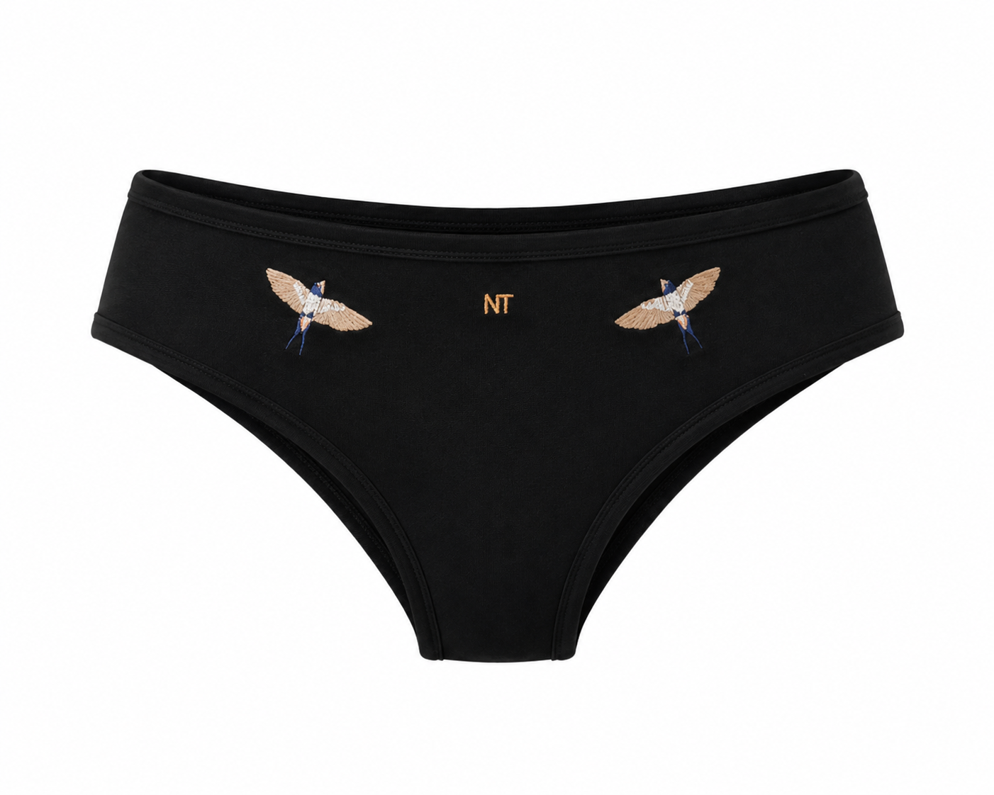 Low Rise Bird Of Mediterranean Bikini Bottom, Black