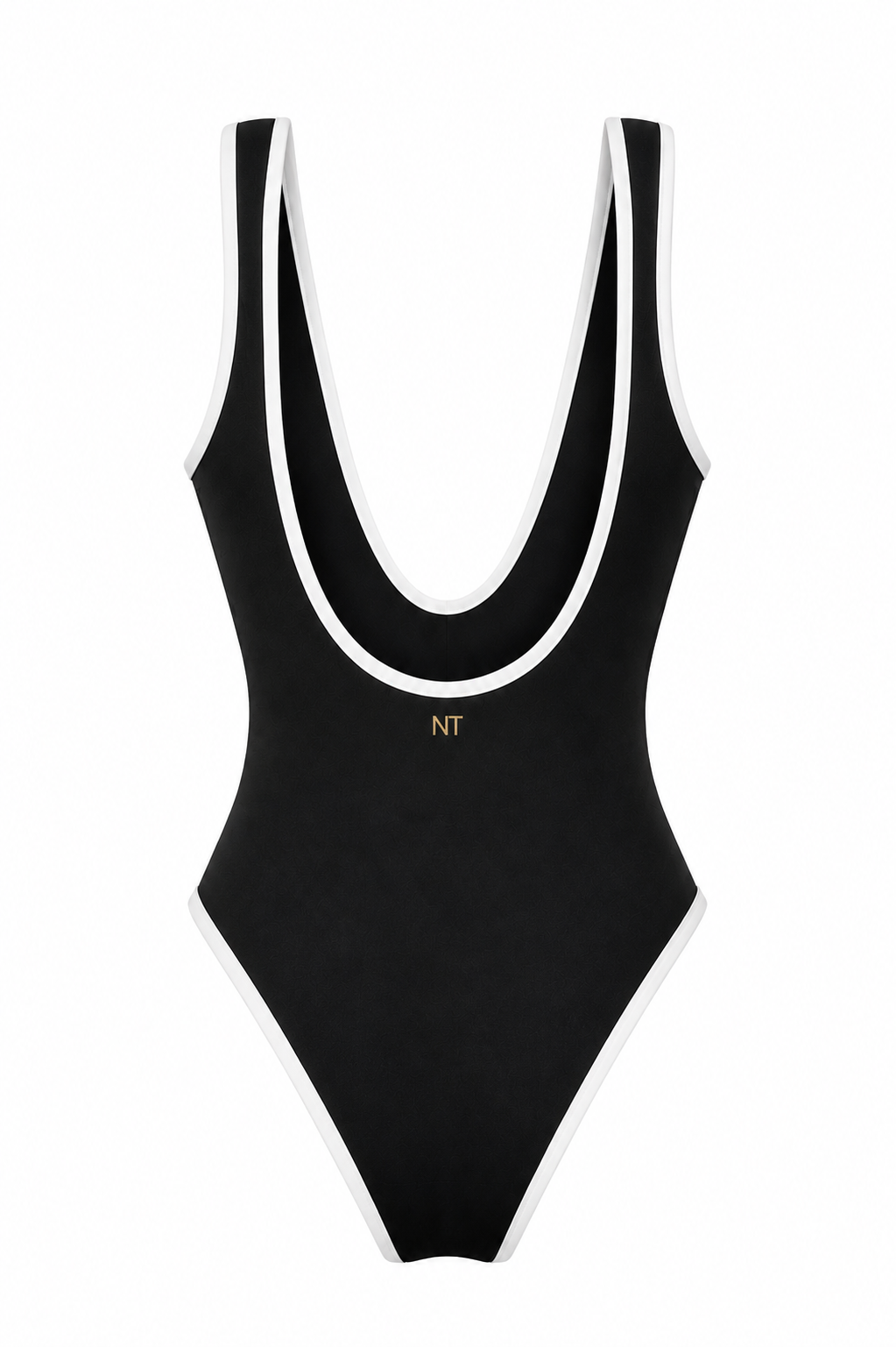 SAUNA ONE PIECE, BLACK WITH WHITE BORDER