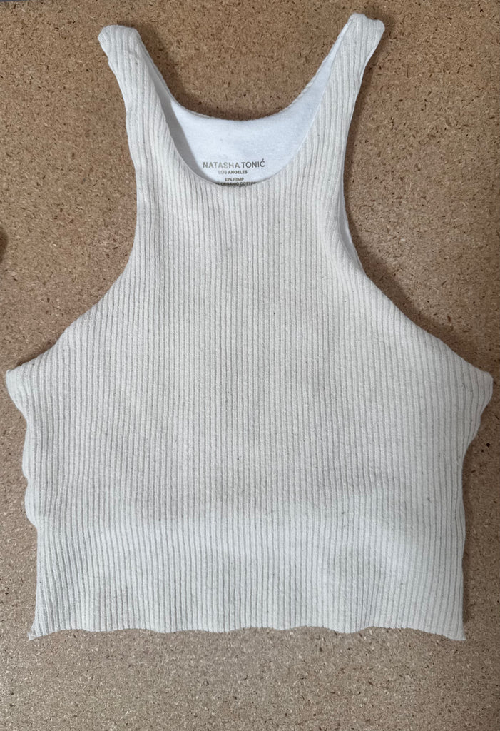 Tennis Top with self bra, Off White