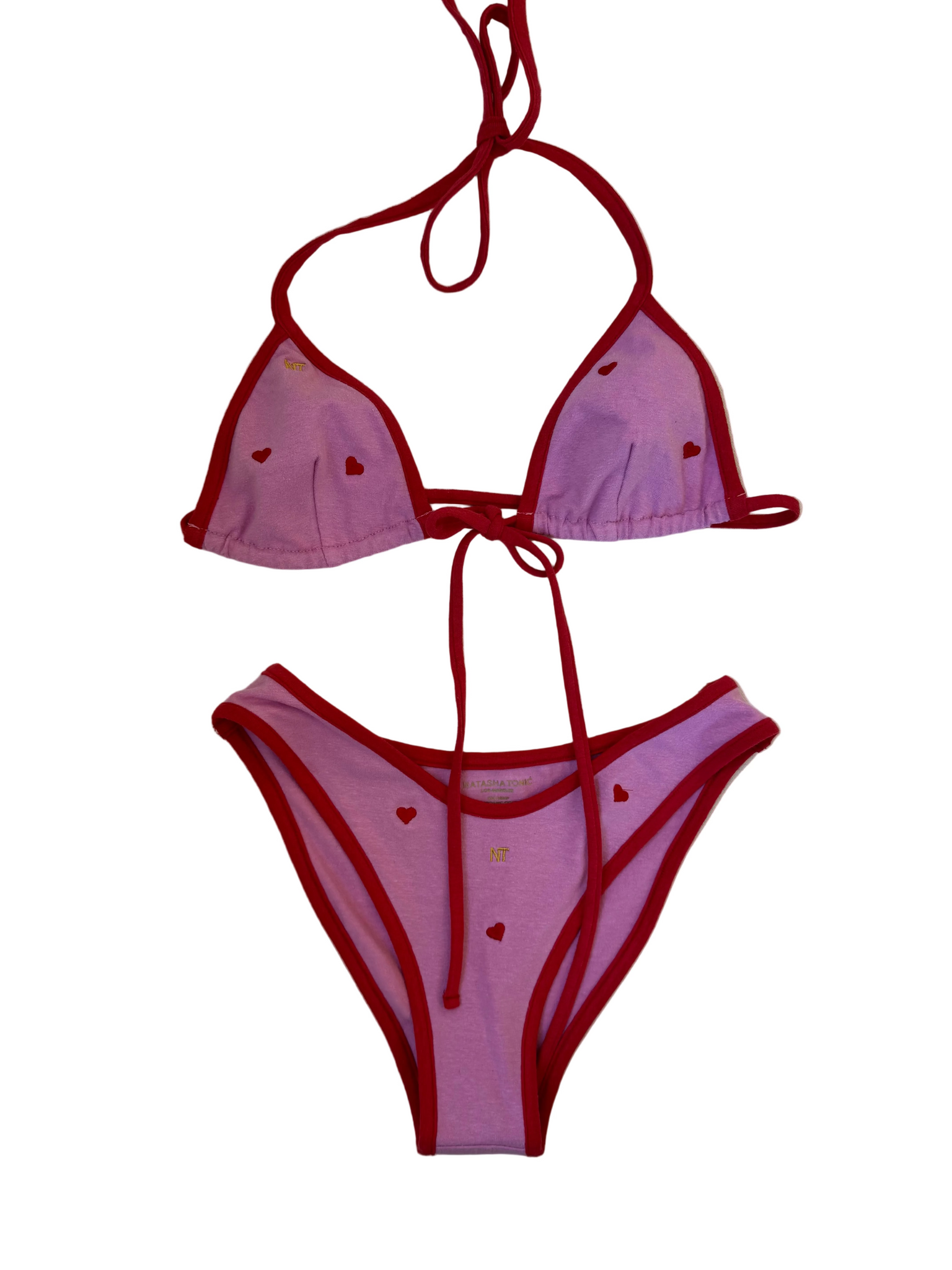 LOVE BIKINI TOP, PINK WITH HEARTS