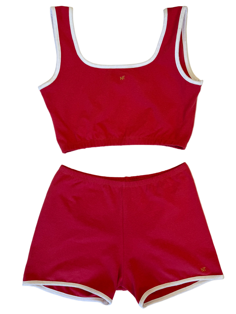 SAUCY SURF/SPORTS BRA TOP, RED