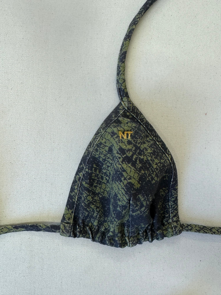 SNAKE BIKINI TOP, GREEN