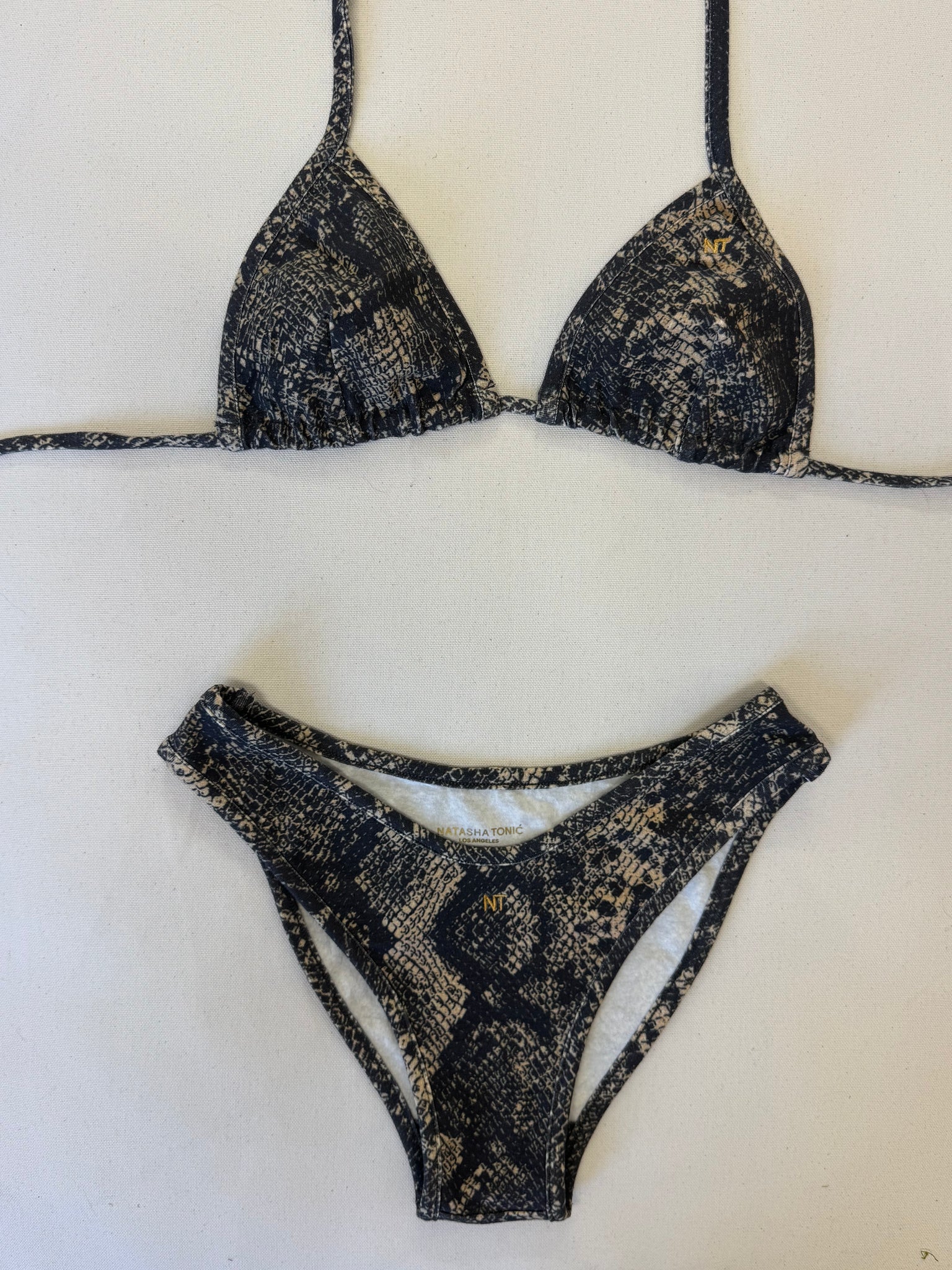 SNAKE BIKINI BOTTOM, TAN