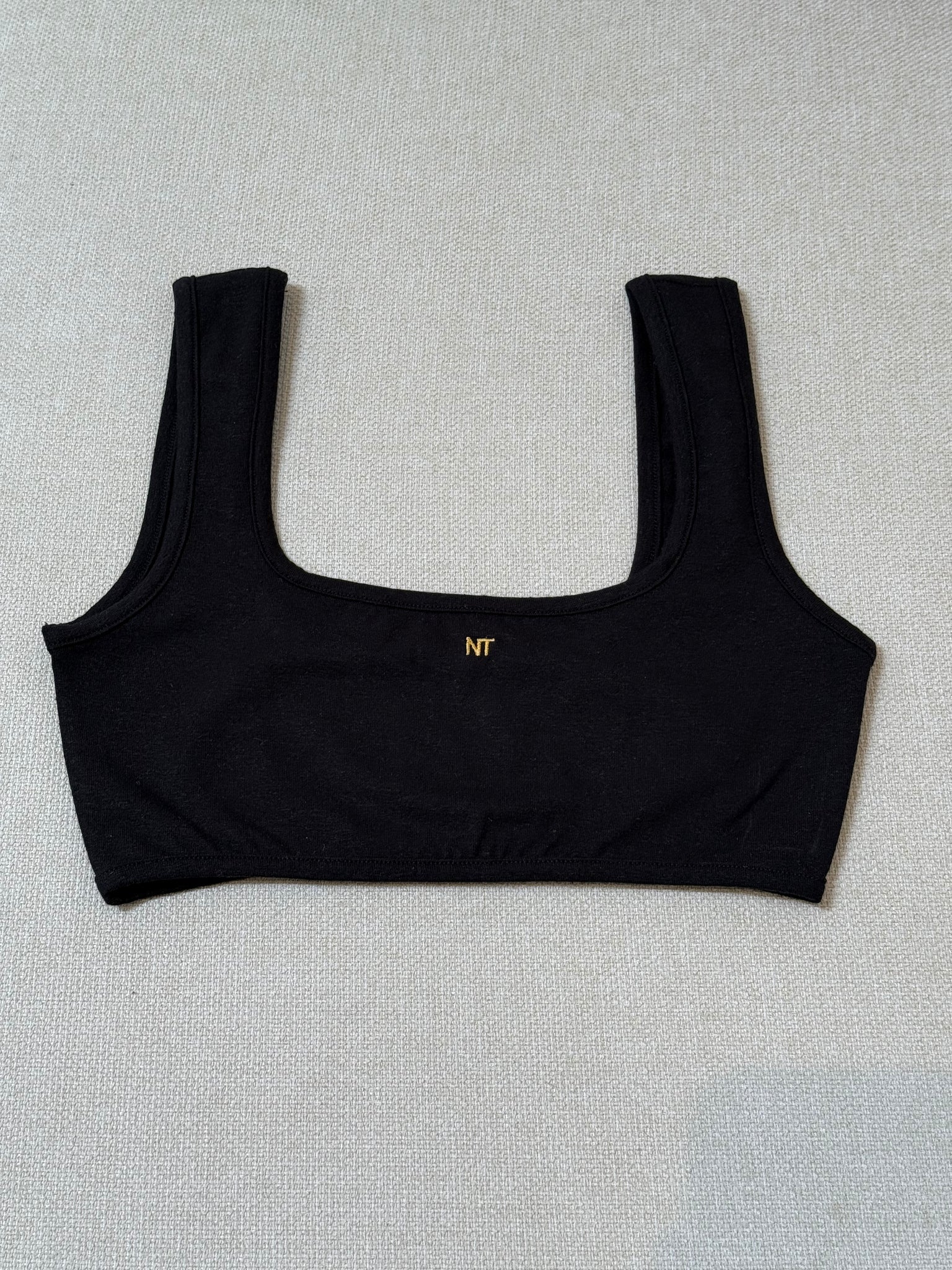 TONIC SAUNA BIKINI TOP, BLACK COLOR WITH BLACK BORDER
