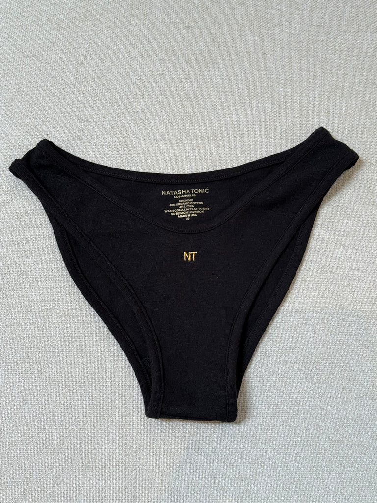 TONIC BIKINI BOTTOM, BLACK COLOR WITH BLACK BORDER