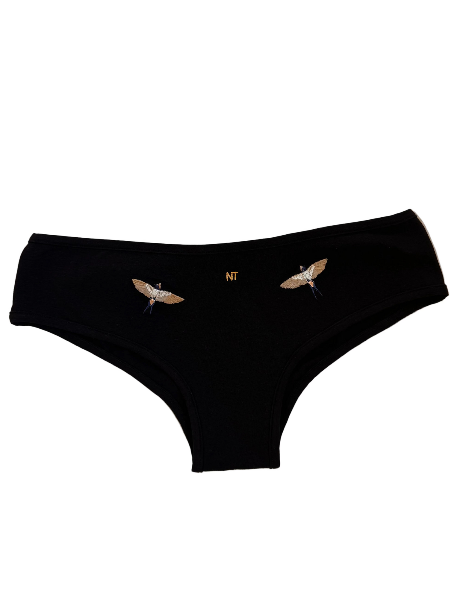 Low Rise Bird Of Mediterranean Bikini Bottom, Black