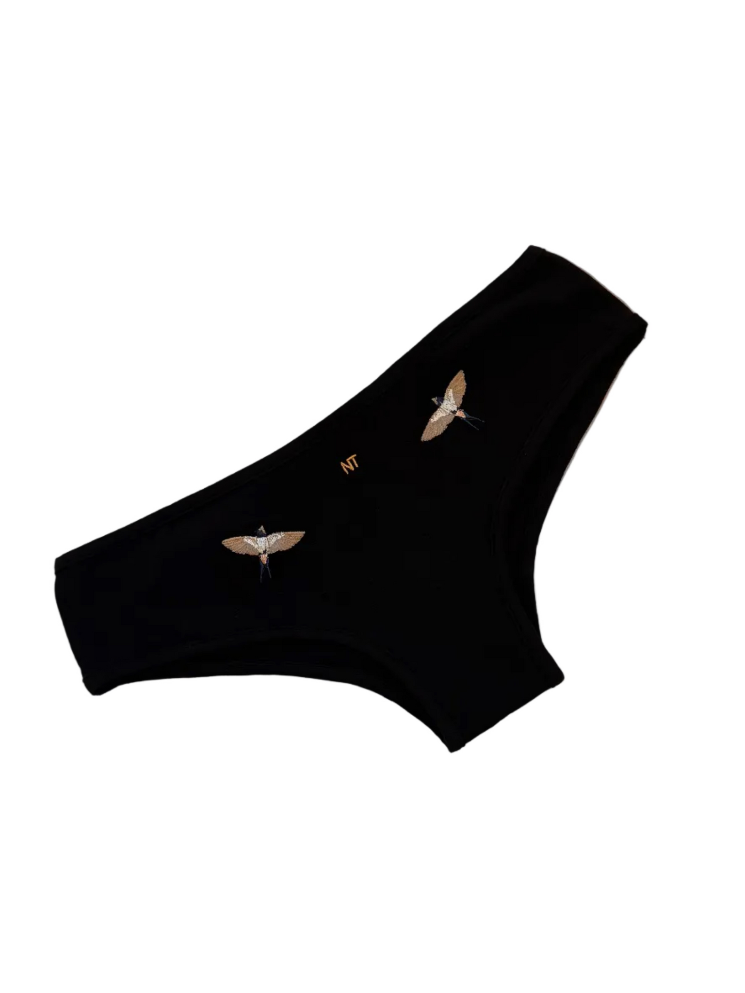 Low Rise Bird Of Mediterranean Bikini Bottom, Black