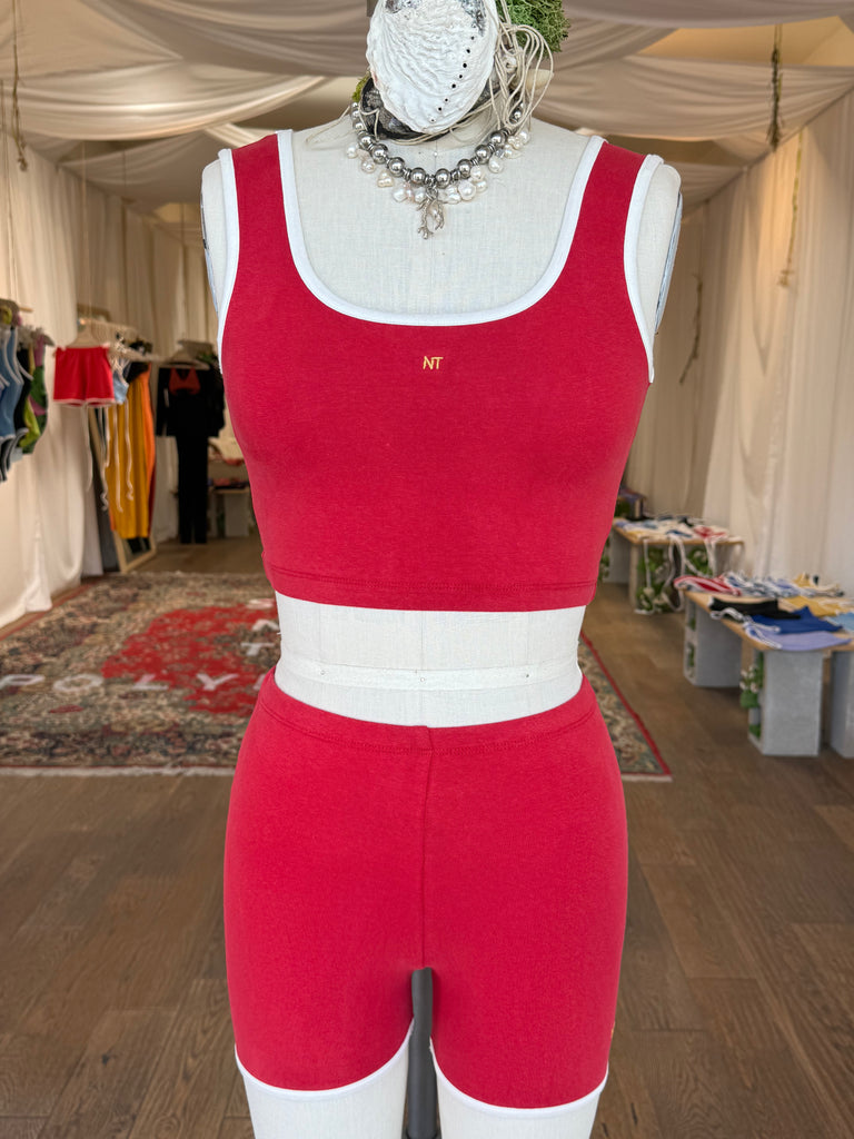 SAUCY SURF BRA TOP, RED