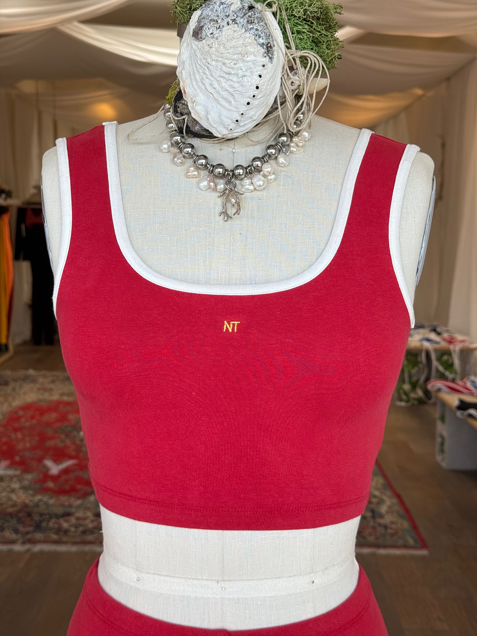 SAUCY SURF BRA TOP, RED