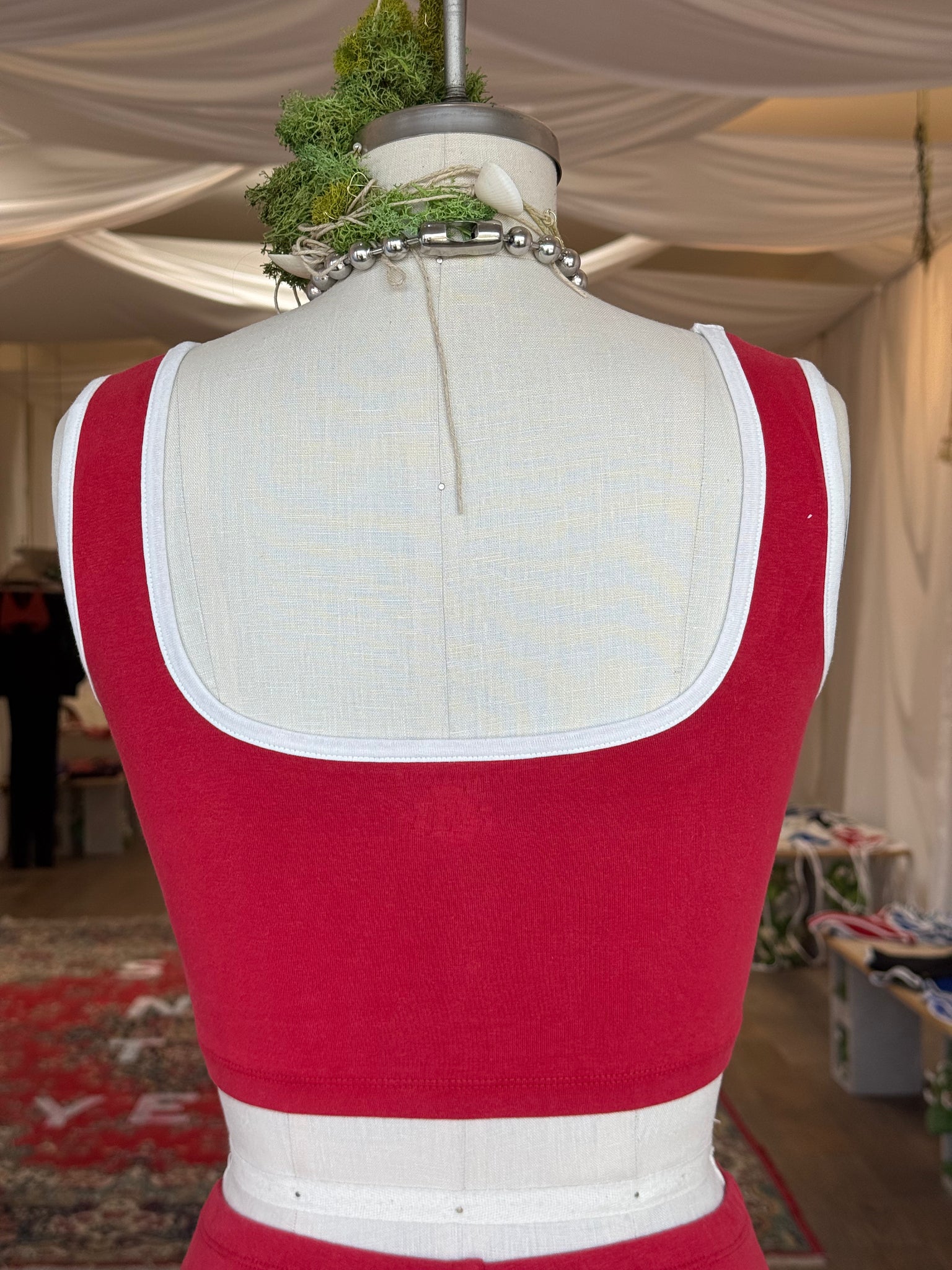 SAUCY SURF BRA TOP, RED