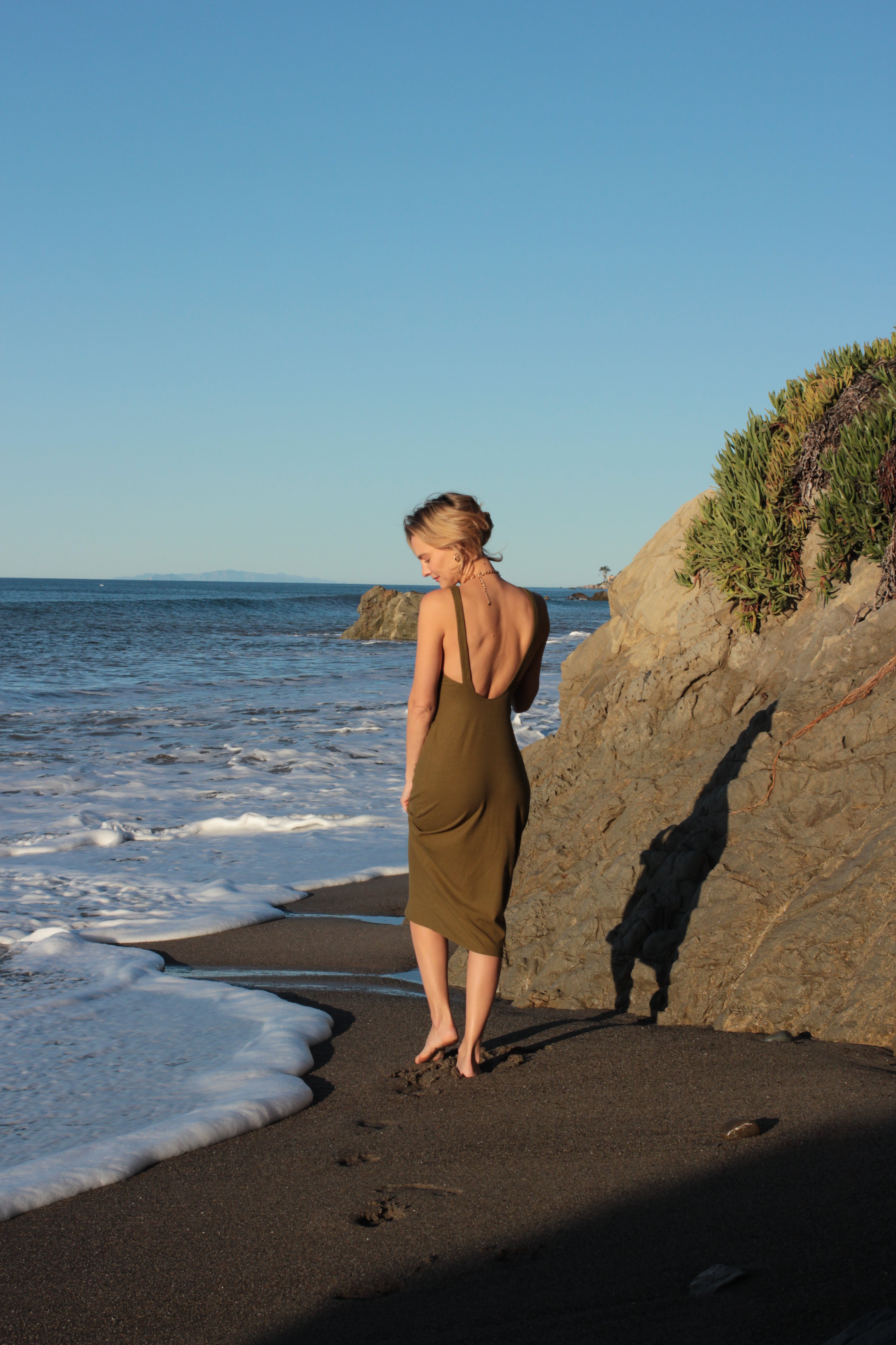 Open Back Dress, Deep Sea Open Back Dress, Deep Sea