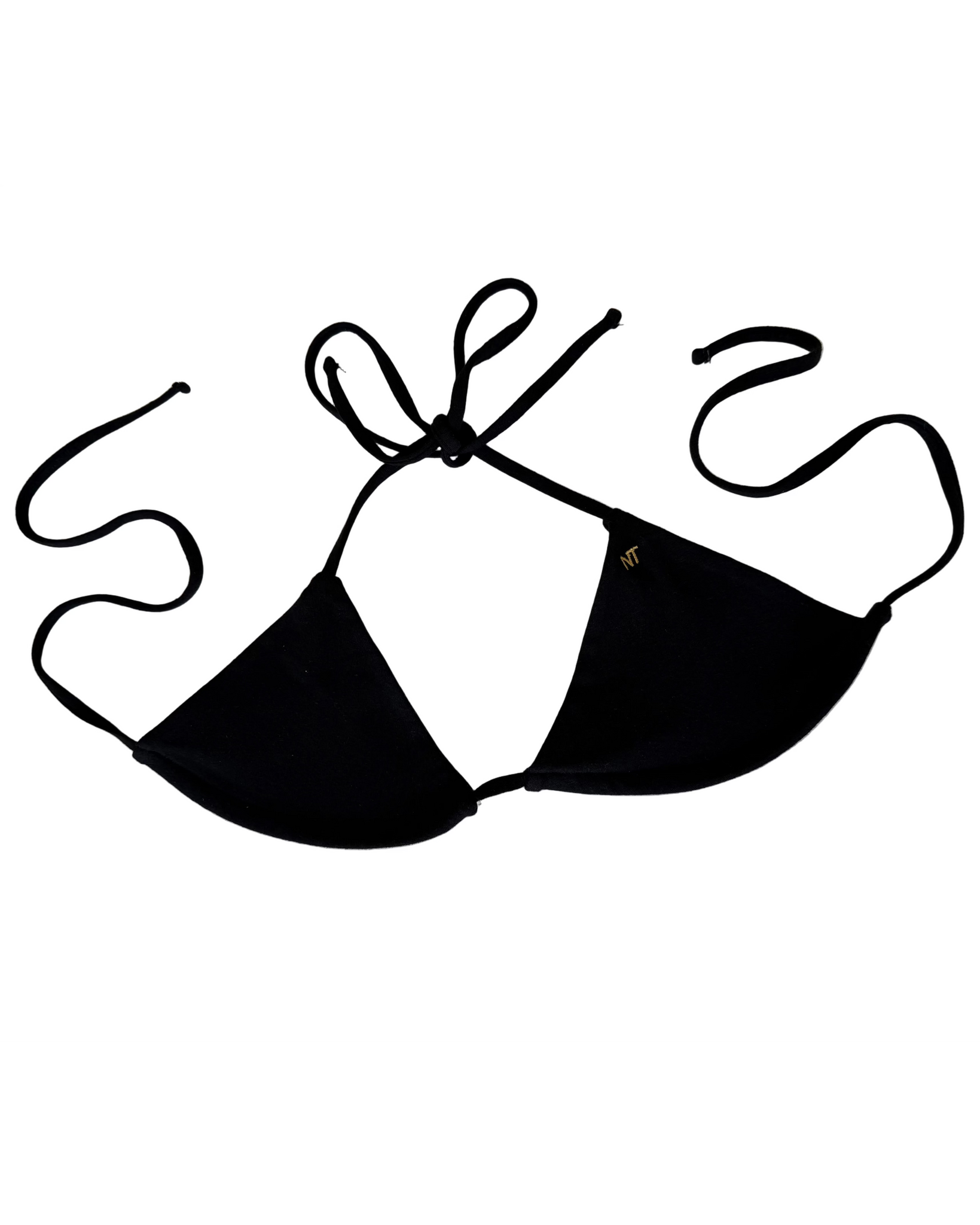 TIE ME UP BIKINI TOP, BLACK