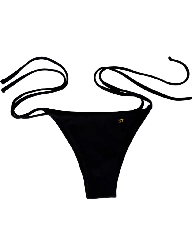 TIE ME UP BIKINI BOTTOM, BLACK