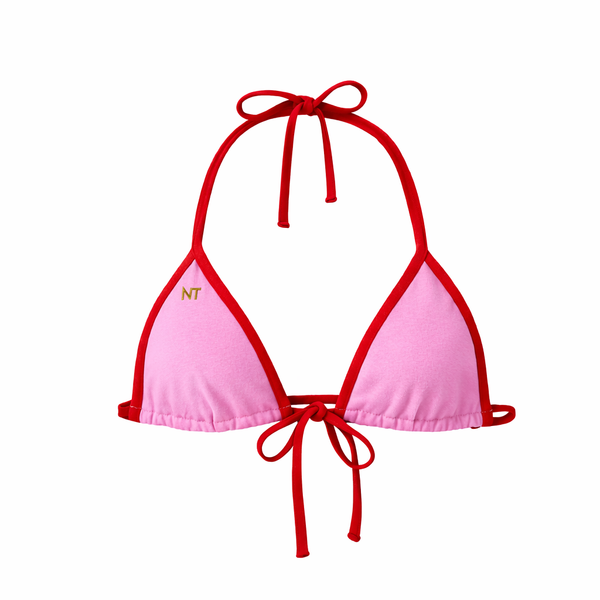 LOVE BIKINI TOP, PINK SOLID – NATASHA TONIC