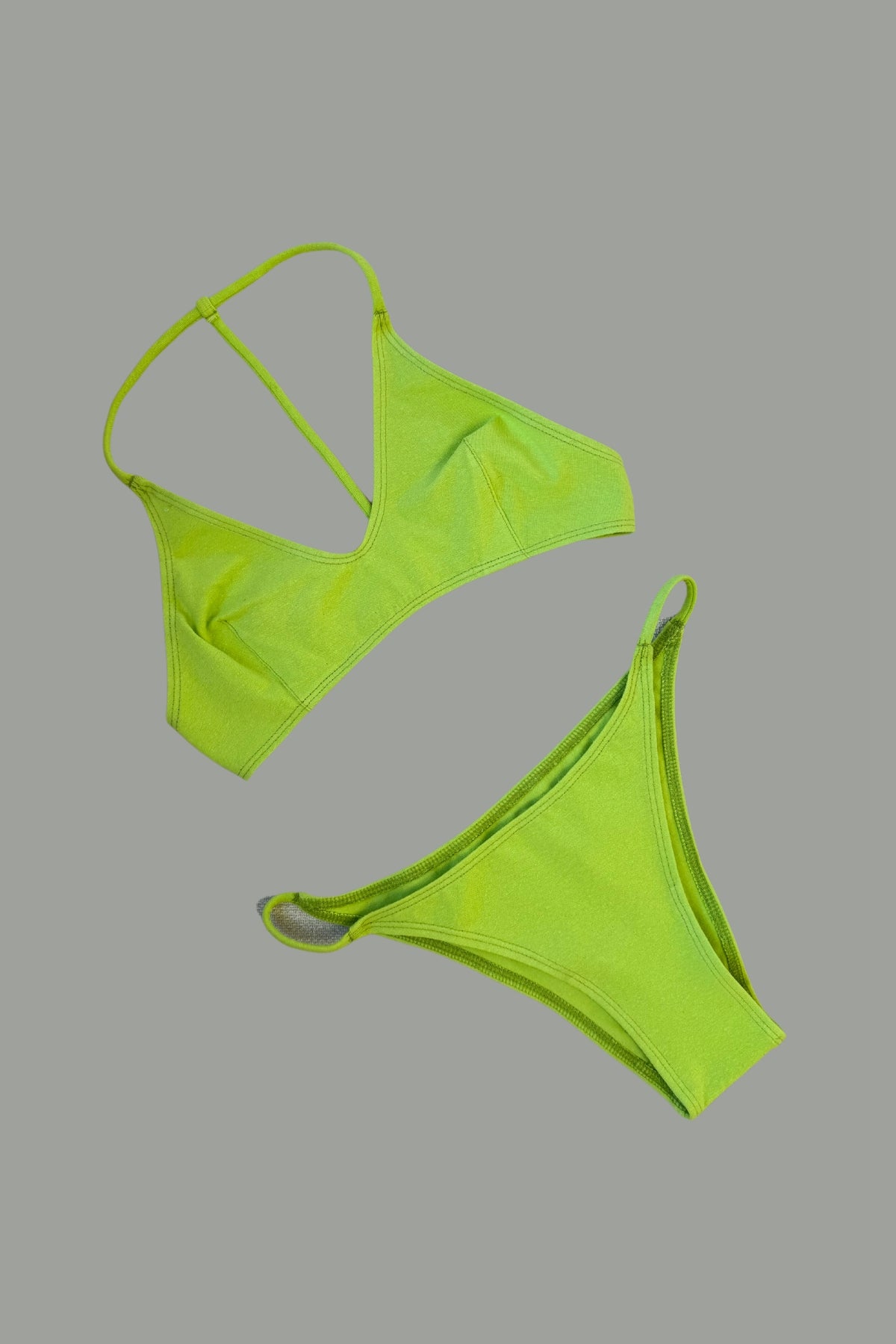 CORAL GREEN, One String Bikini Top
