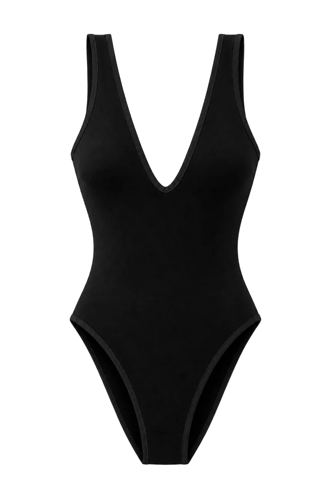 SAUNA ONE PIECE, BLACK WITH BLACK BORDER