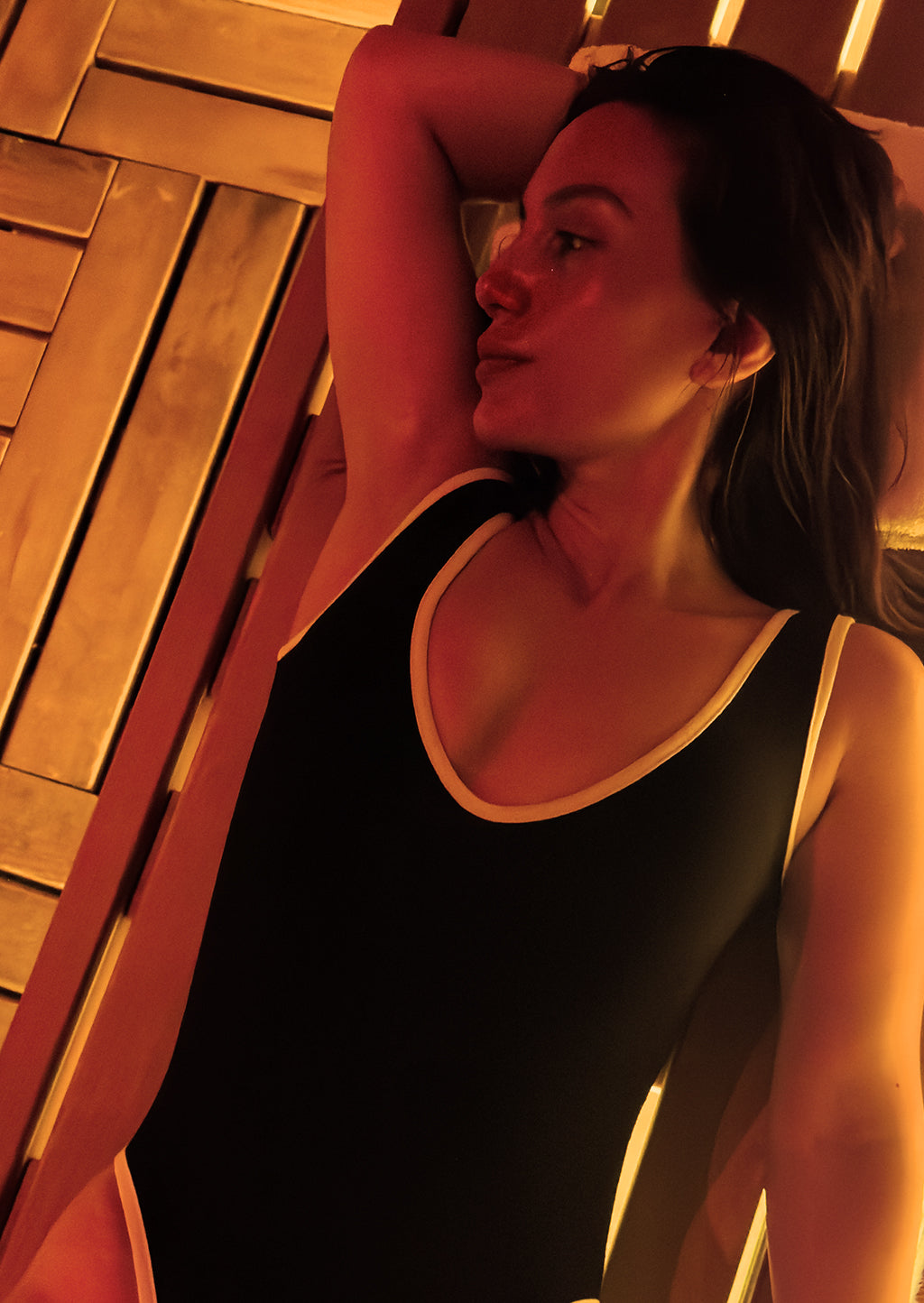 TONIC SAUNA ONE PIECE SWIMSUIT, BLACK COLOR