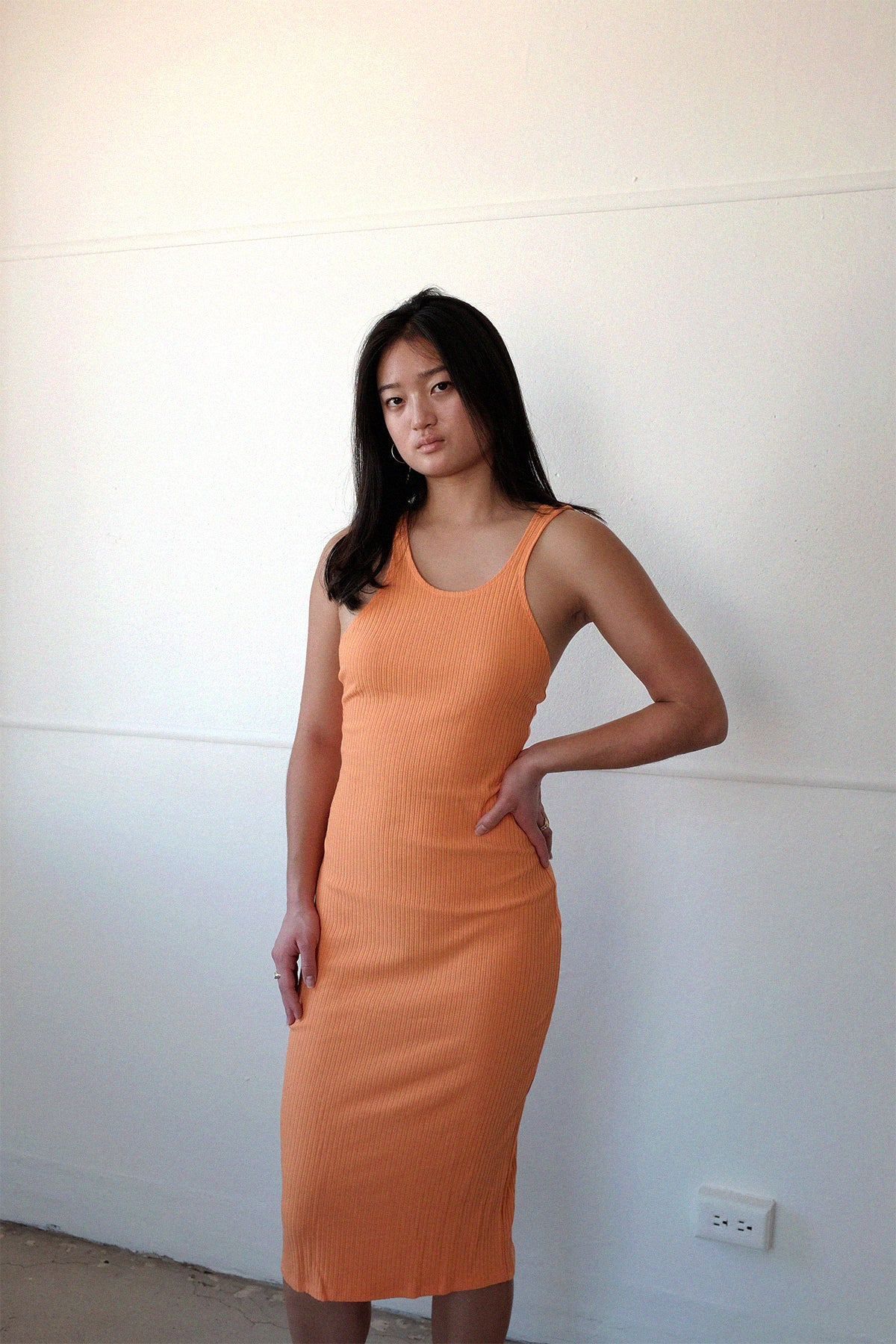 OPEN BACK DRESS, TROPICAL ORANGE NATASHA TONIC OPEN BACK DRESS, TROPICAL ORANGE NATASHA TONIC