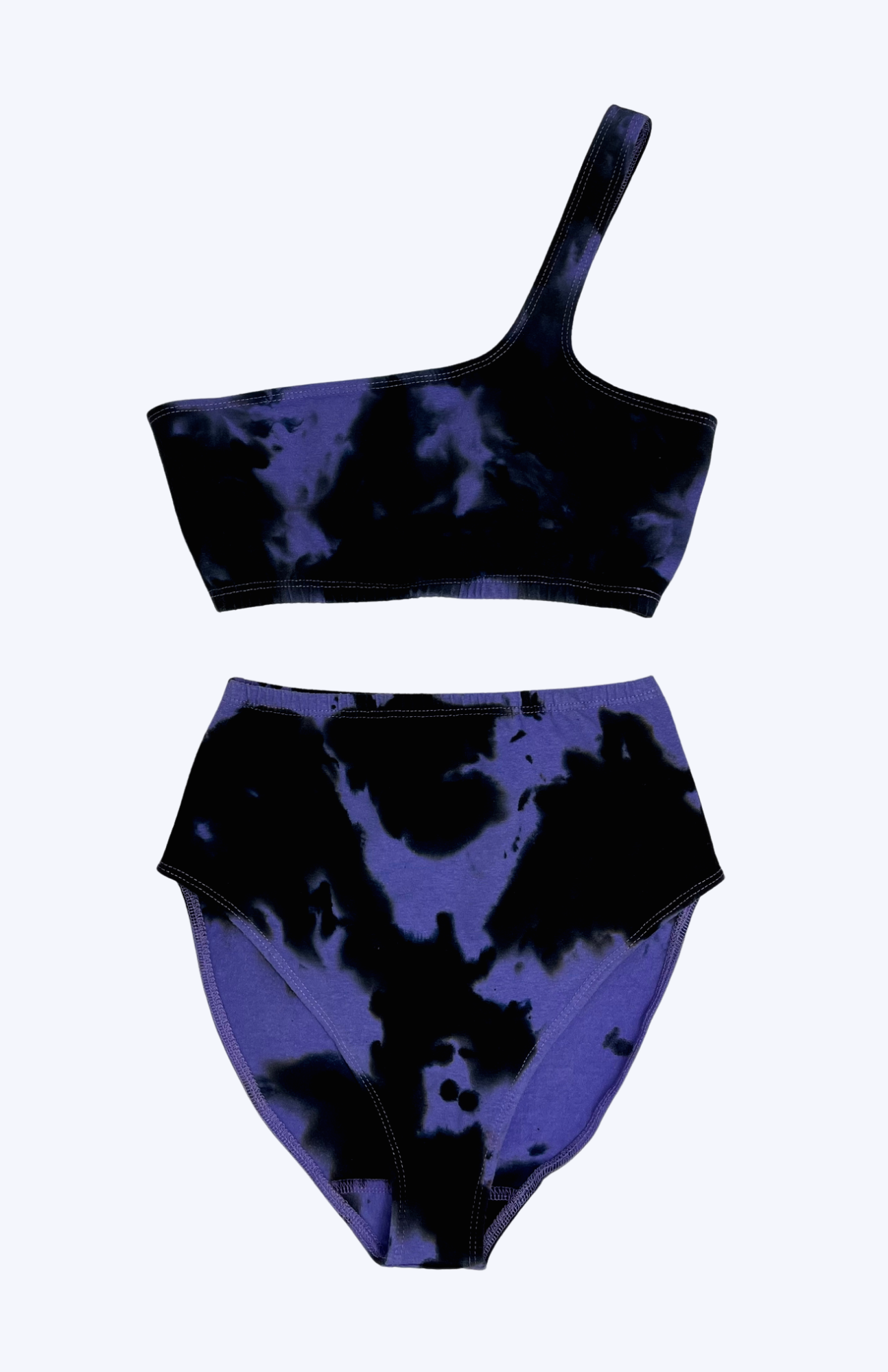 HIGH RISE BIKINI BOTTOM, PURPLE RAIN TIE-DYE